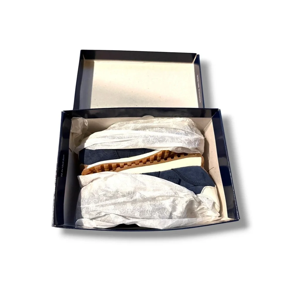 Polo Ralph Lauren Train 85 Sneaker Toddler 10 Navy Blue Suede‎ Hook & Loop NEW